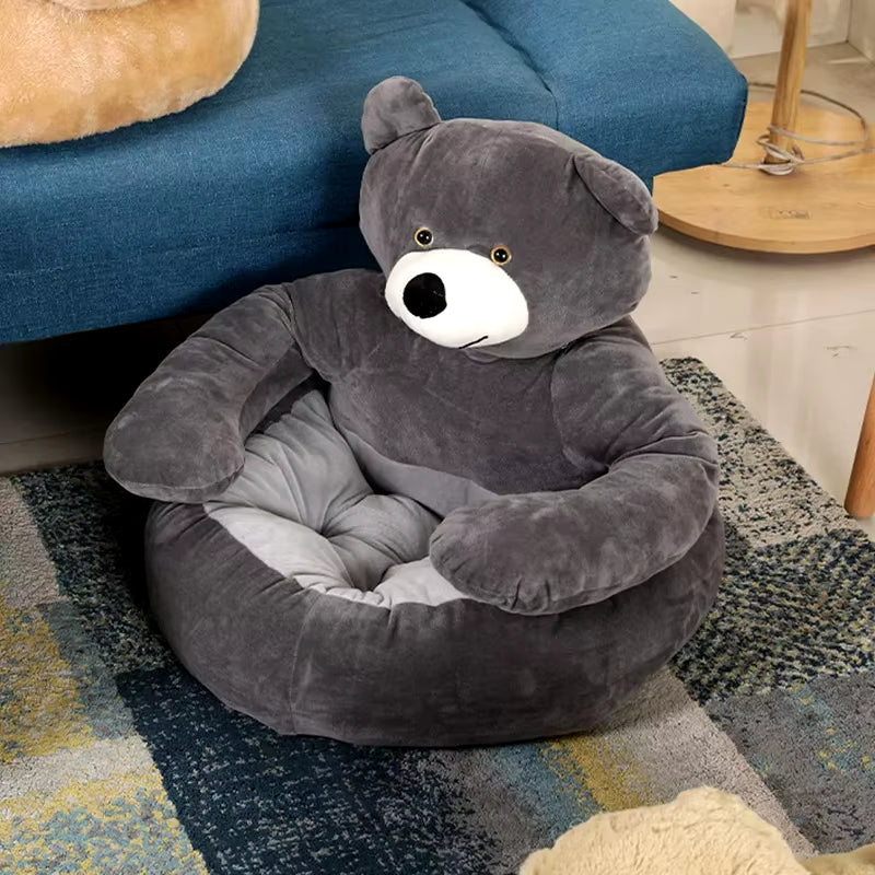 Semi-Enclosed Bear Pet Dog Bed