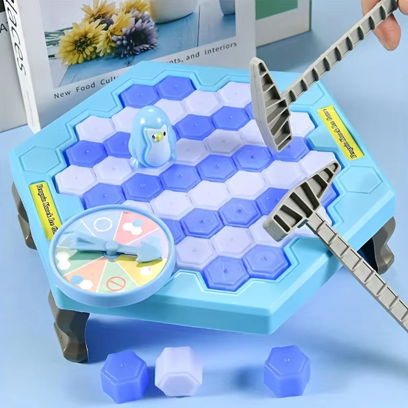 Save Penguin Knocking Ice Toy, Ice Breaker Knocking and Disassembling Wall Board Game Novelty Game Interactive Toy