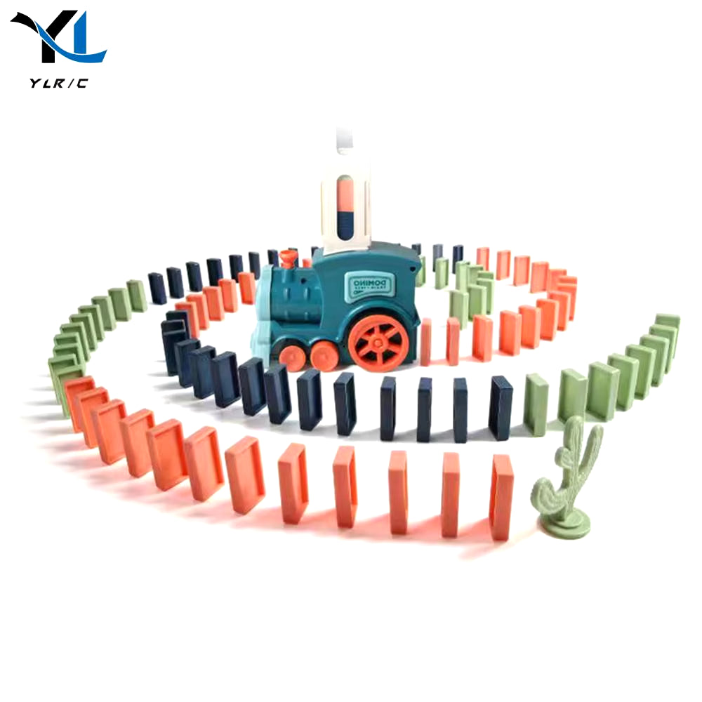 Automatic Laying Domino Games Train Toys Multifunction Fun Train Stacking Dominoes Toys Colorful Dominoes Blocks Puzzle Toys