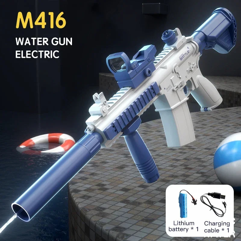 Pistola De Agua Eléctrica M416 Para Niños Y Niñas, Juguete De Tiro, Completamente Automático, Regalo De Verano