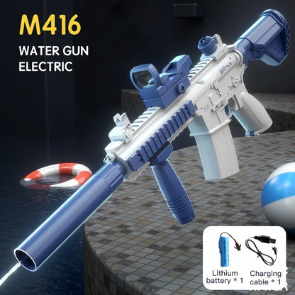 Pistola De Agua Eléctrica M416 Para Niños Y Niñas, Juguete De Tiro, Completamente Automático, Regalo De Verano