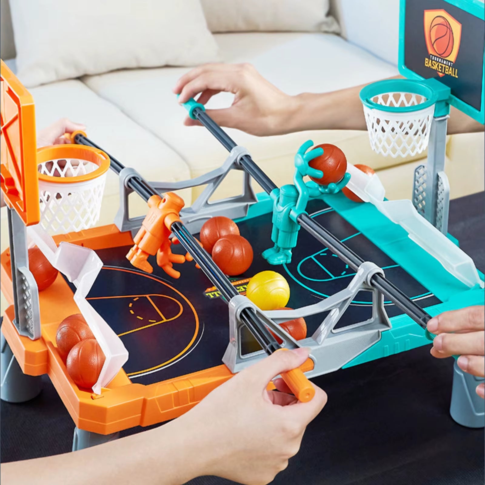 Desktop Basketball Game Toys Tabletop Basketball Toy 2 Players Foosketballing Catapult Jump Ball Board Game